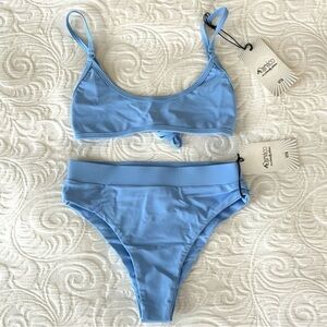 Celia Swimwear Blue Bikini Set High-Waisted Swim NWT